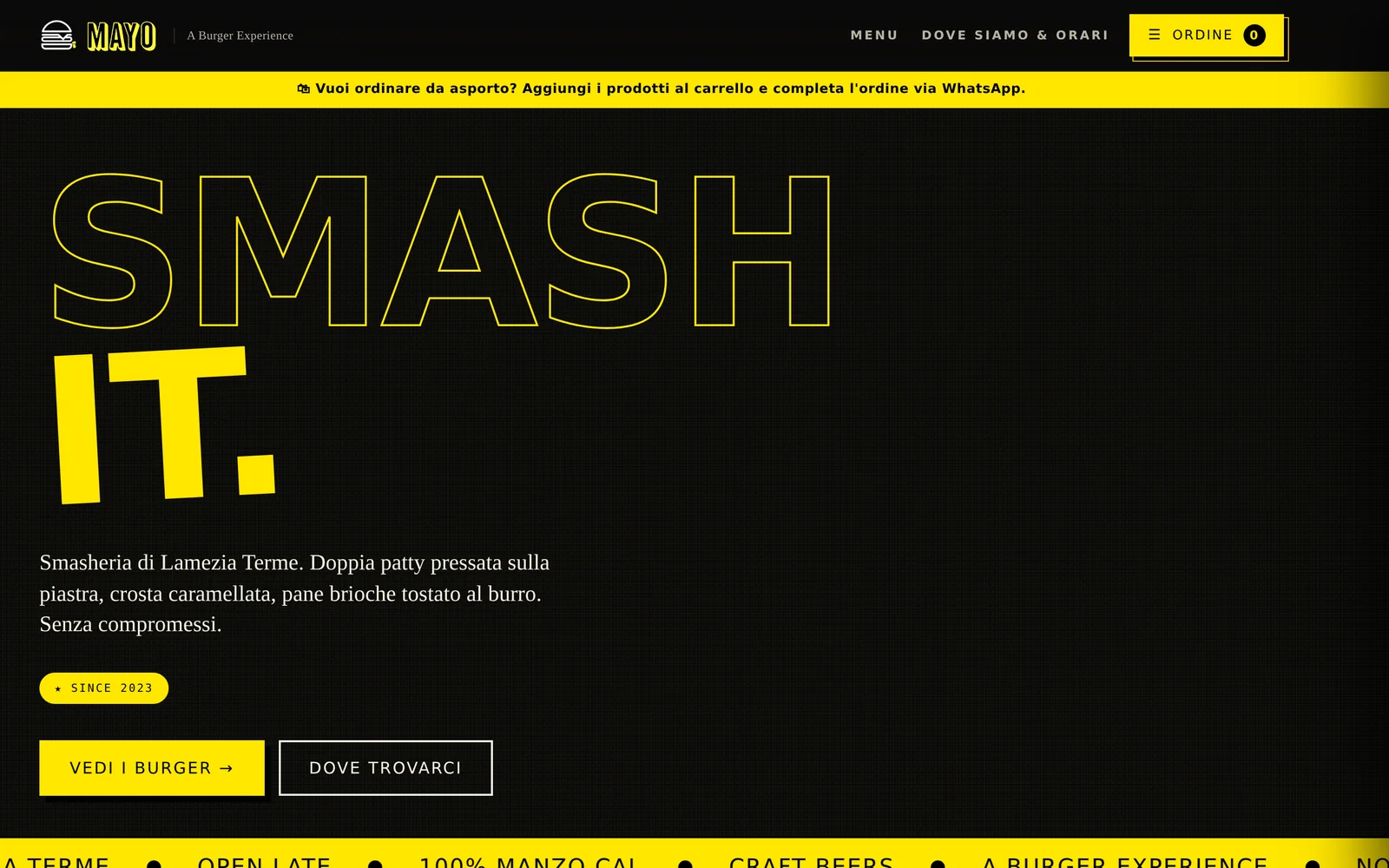 Home del sito MAYO — smash burger a Lamezia Terme